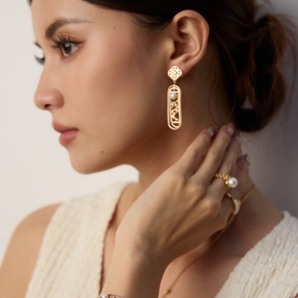 ✨ Artisan Original "Chinese Lattice" Pearl Link Bracelet | S925 Gold - Picture 10 of 12